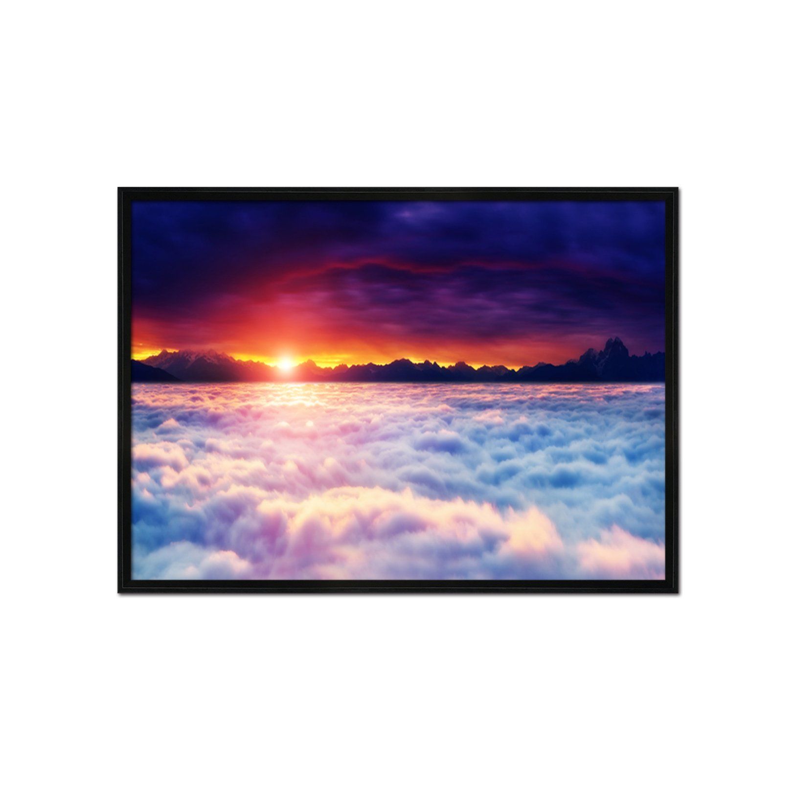 3D Sunset Waves 171 Fake Framed Print Painting Wallpaper AJ Creativity Home