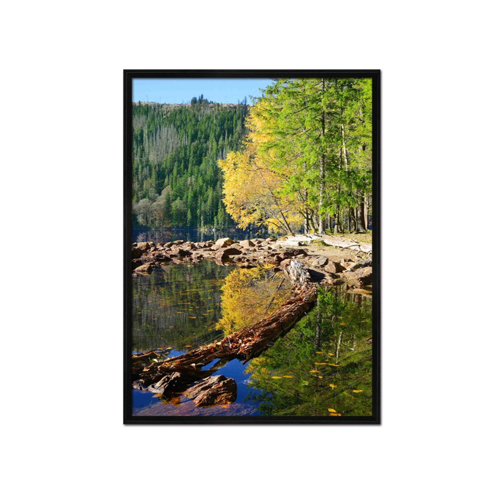 3D River Leaves 121 Fake Framed Print Painting Wallpaper AJ Creativity Home