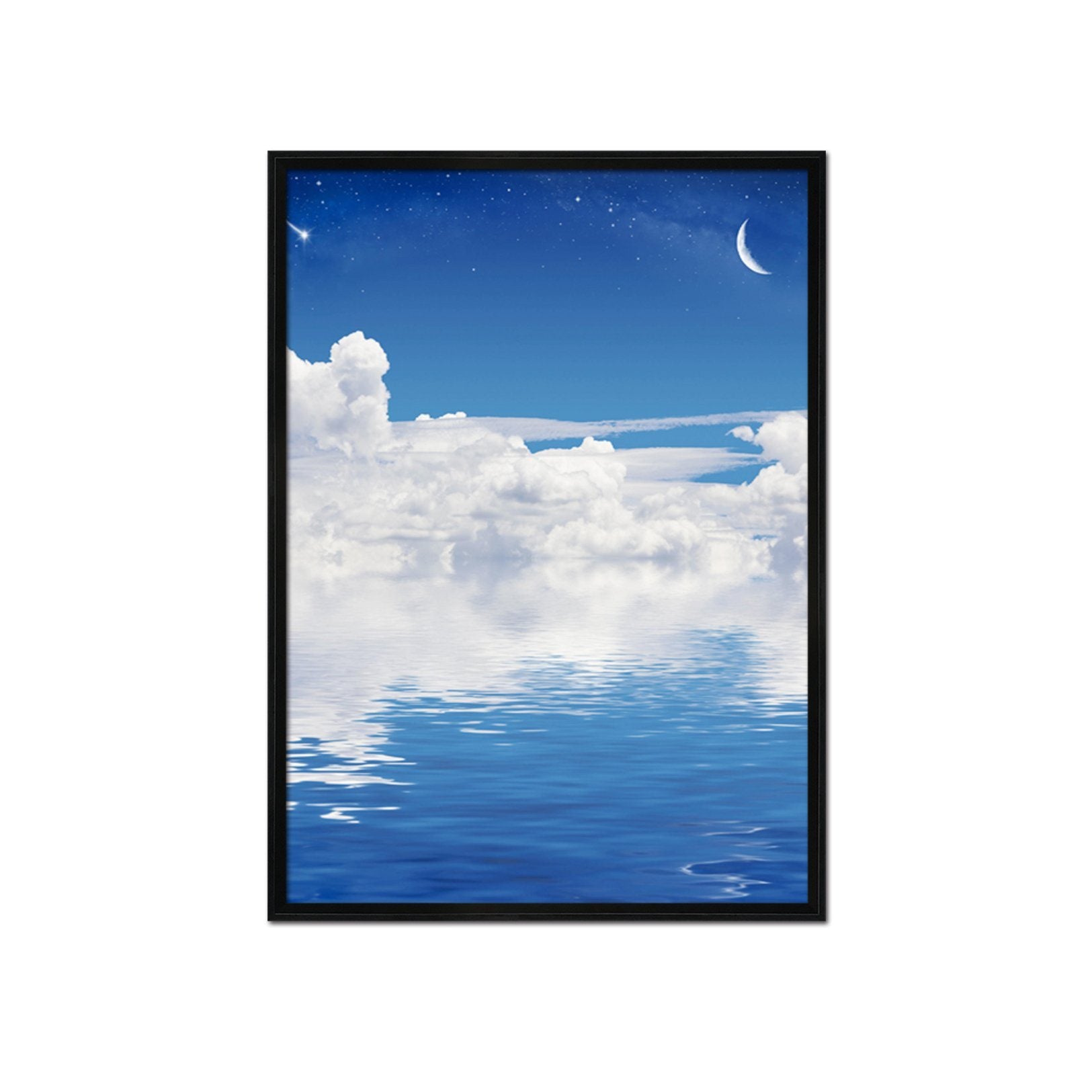 3D Moon Sea 028 Fake Framed Print Painting Wallpaper AJ Creativity Home