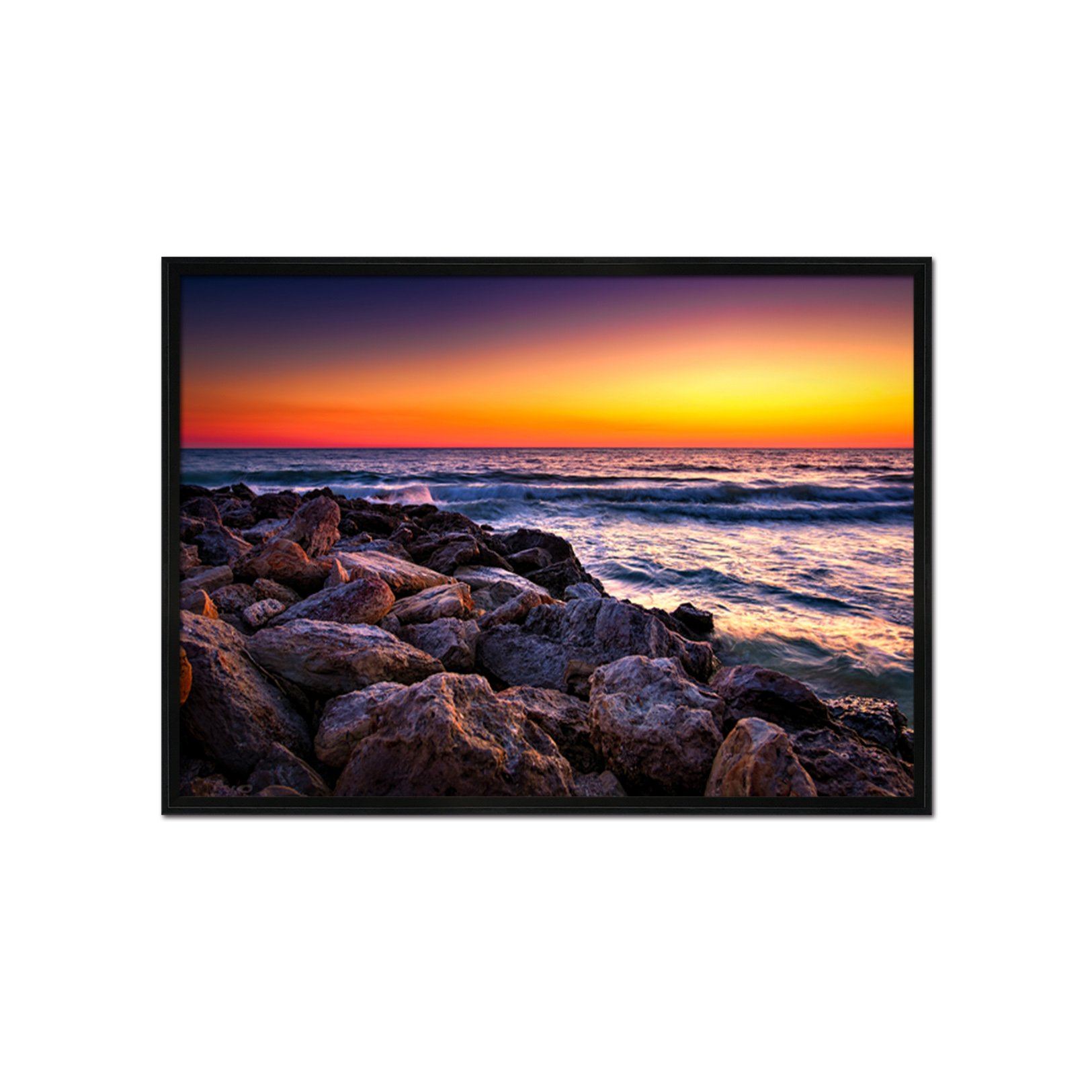 3D Dusk Waves 164 Fake Framed Print Painting Wallpaper AJ Creativity Home