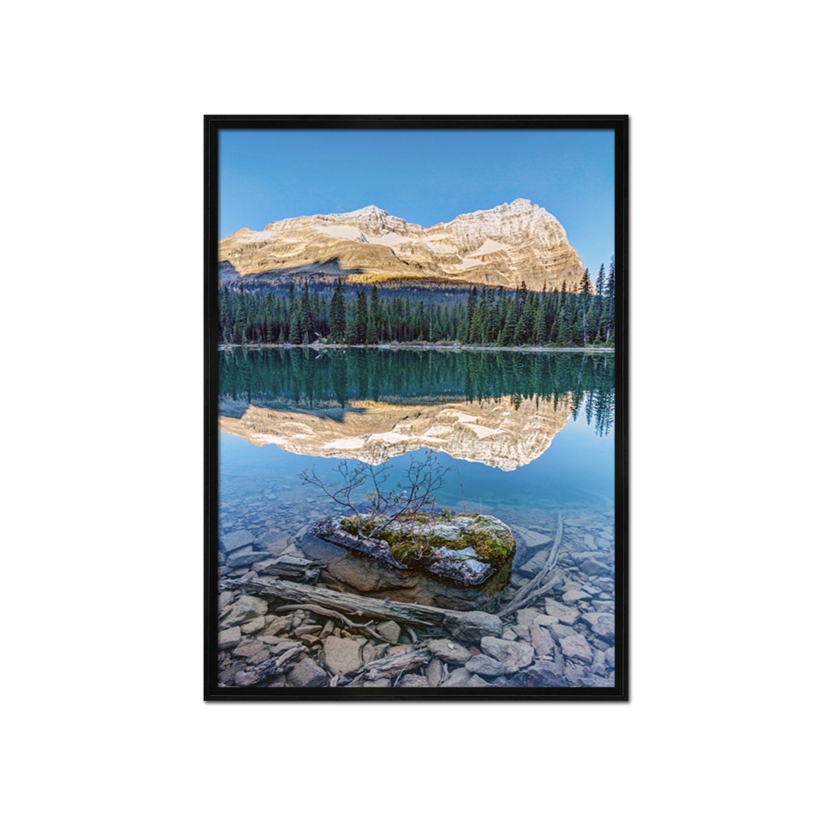 3D Mountain Lake 031 Fake Framed Print Painting Wallpaper AJ Creativity Home