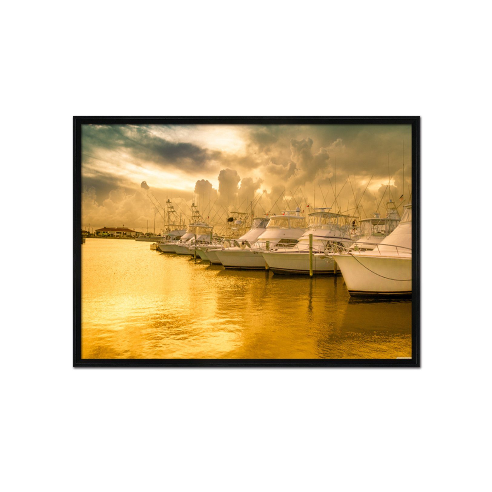 3D Twilight Ship 029 Fake Framed Print Painting Wallpaper AJ Creativity Home