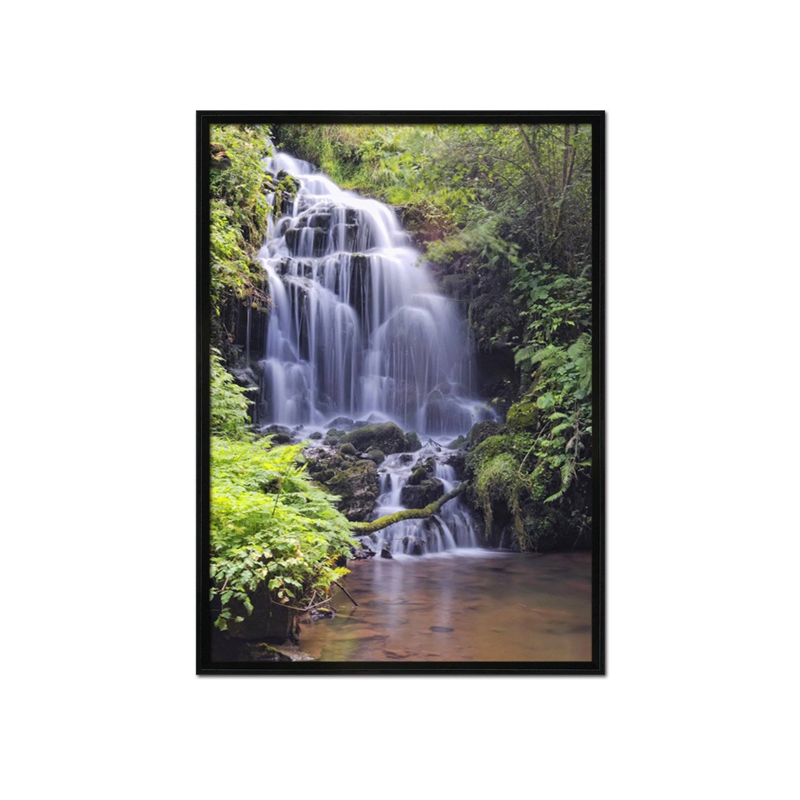 3D Mountain Stone Waterfall 122 Fake Framed Print Painting Wallpaper AJ Creativity Home