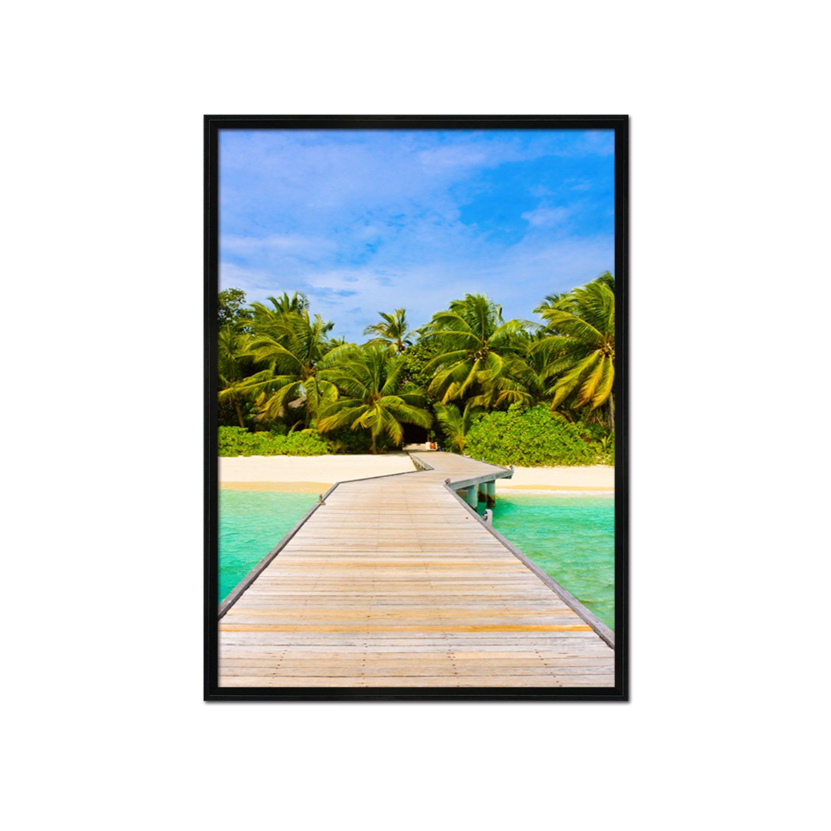 3D Wooden Bridge 011 Fake Framed Print Painting Wallpaper AJ Creativity Home