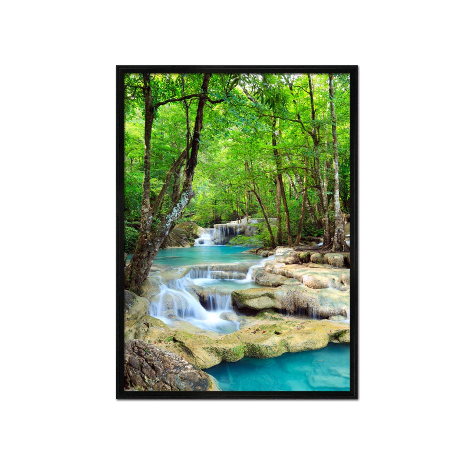 3D Forest River 096 Fake Framed Print Painting Wallpaper AJ Creativity Home