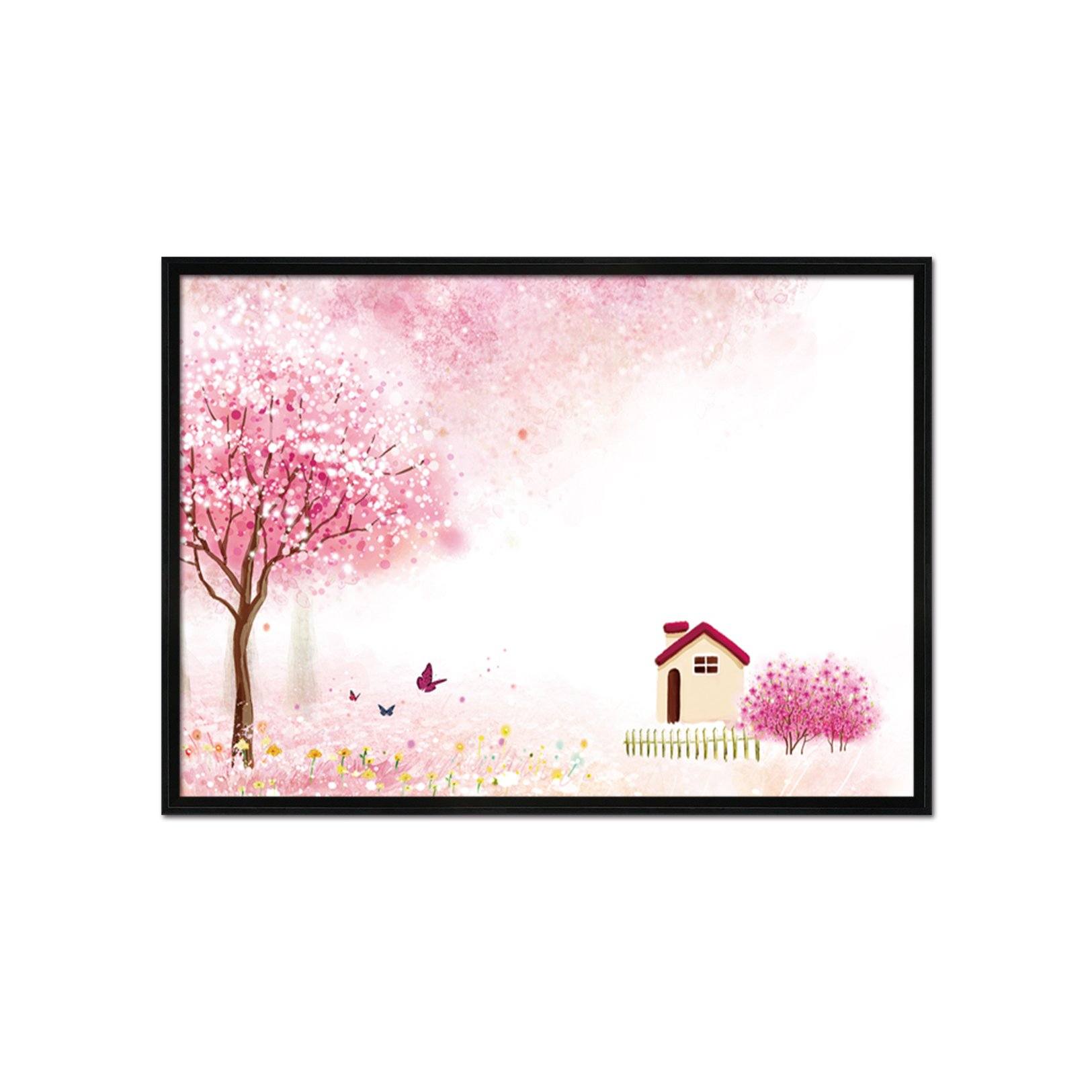 3D House Butterfly 001 Fake Framed Print Painting Wallpaper AJ Creativity Home