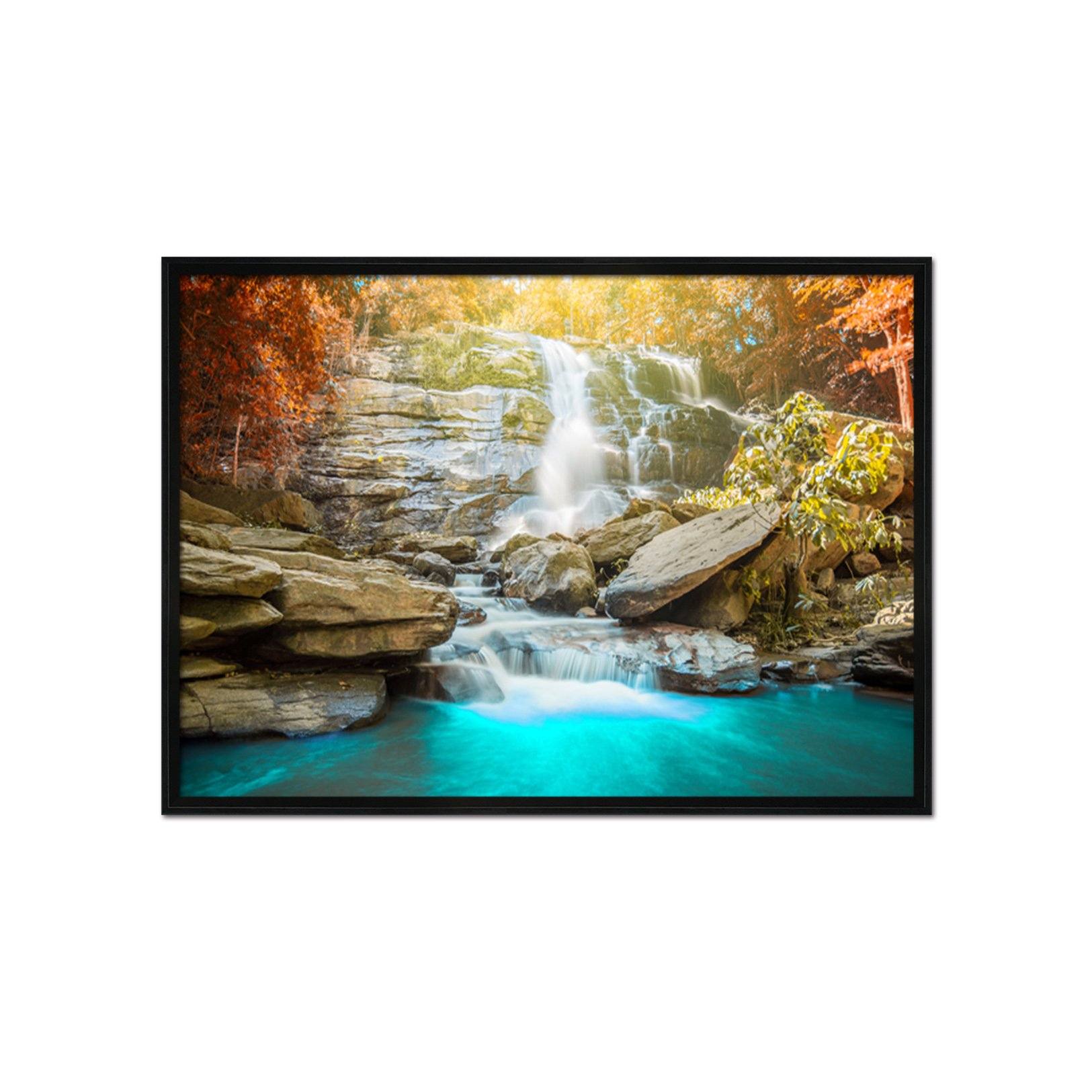 3D Sunshine Waterfall 155 Fake Framed Print Painting Wallpaper AJ Creativity Home