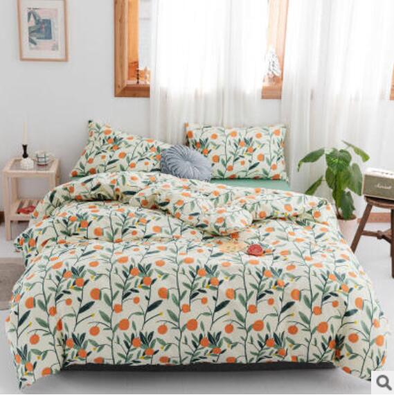 3D Green Orange Floral 15109 Bed Pillowcases Quilt