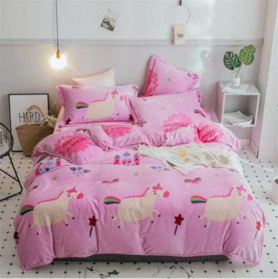 3D Pink Unicorn 30251 Bed Pillowcases Quilt