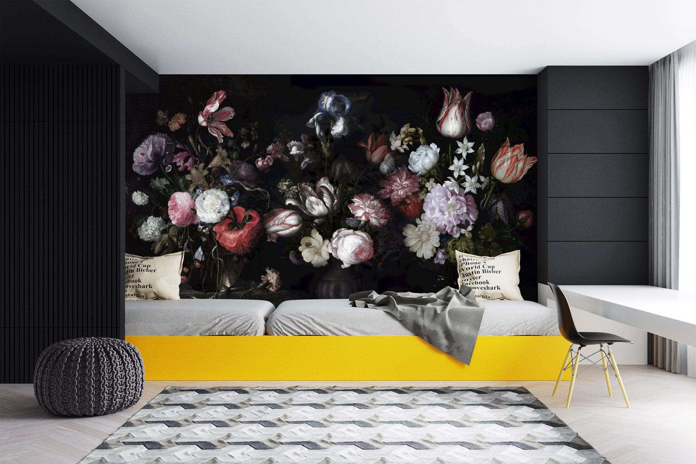 3D Retro Flowers 1570 Wall Murals Wallpaper AJ Wallpaper 2