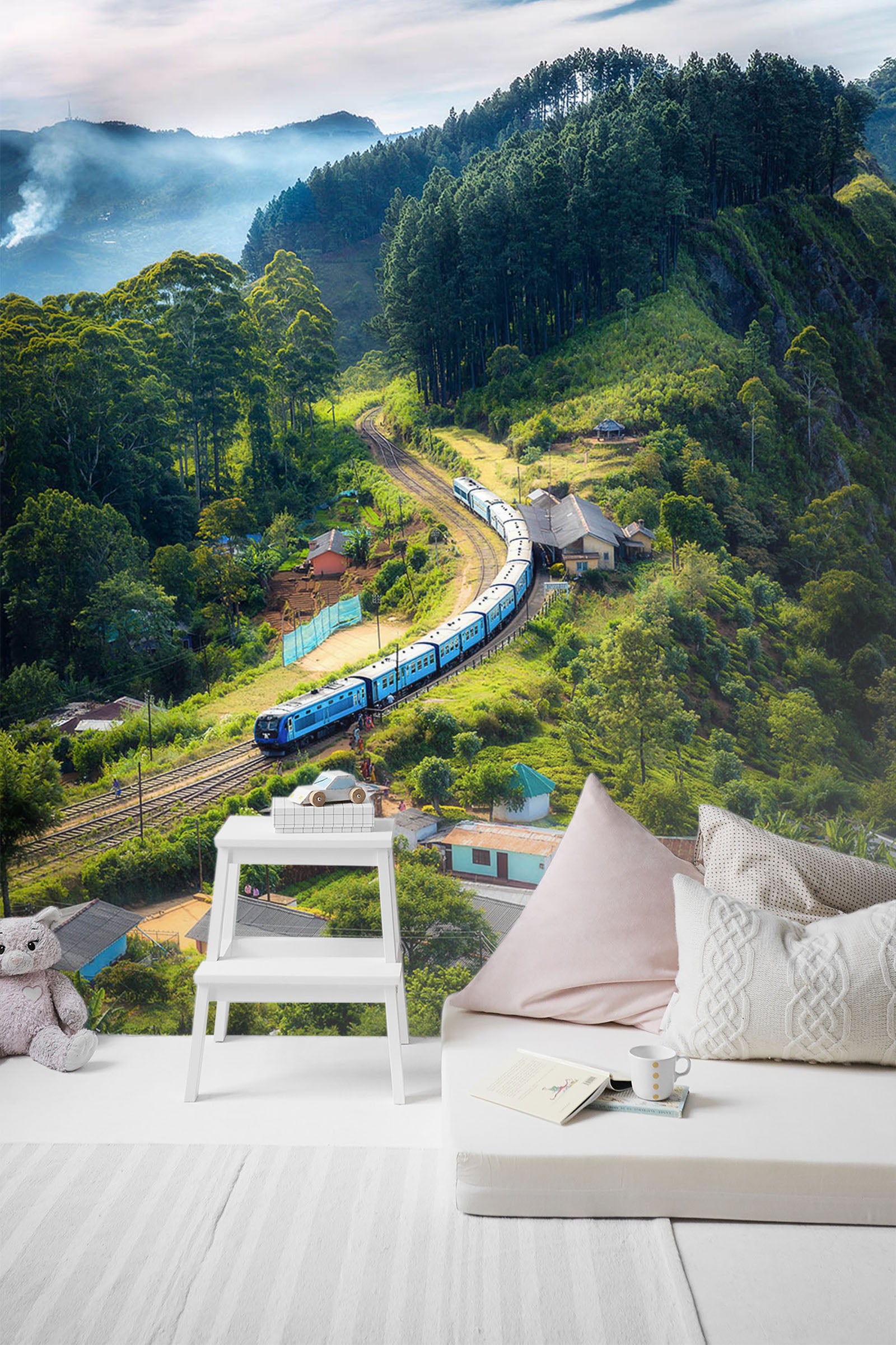 3D Forest Train 440 Vehicle Wall Murals