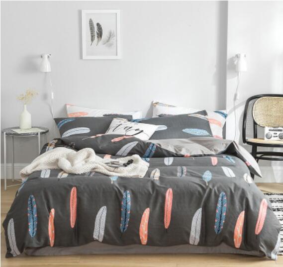 3D Colorful Feathers On Black 30219 Bed Pillowcases Quilt