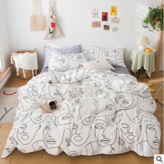 3D Face Line 50013 Bed Pillowcases Quilt