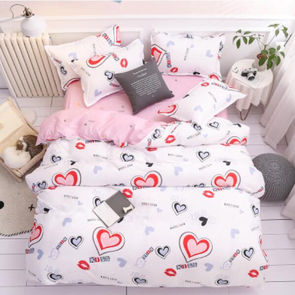 3D Red Love Pattern 5145 Bed Pillowcases Quilt