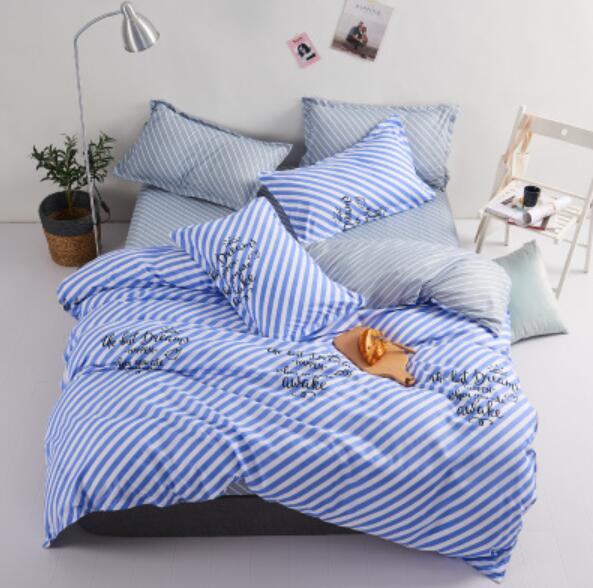 3D Blue And White Horizontal Stripes 5162 Bed Pillowcases Quilt