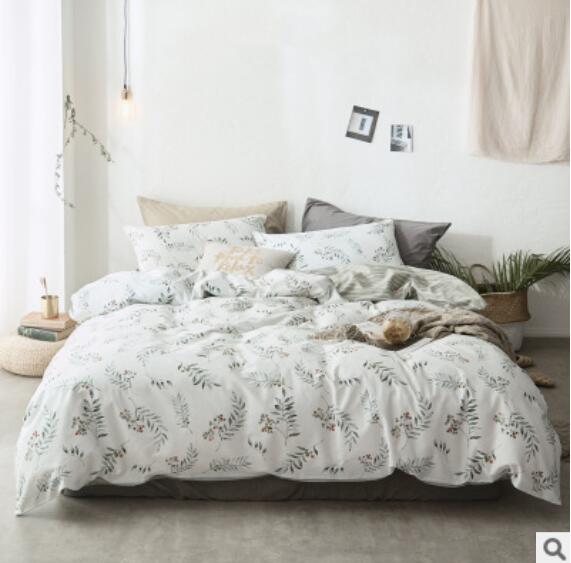 3D Gray Small Leaves 14208 Bed Pillowcases Quilt