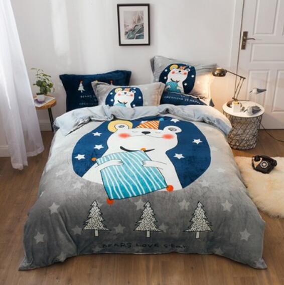 3D Star Bear 18016 Bed Pillowcases Quilt