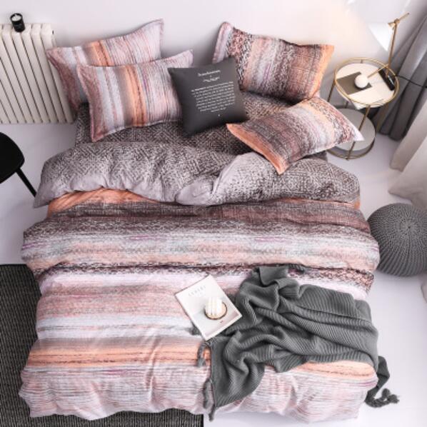 3D Brown-Red Stripes 5147 Bed Pillowcases Quilt