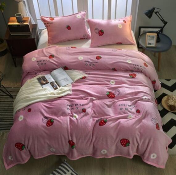 3D Pink Strawberry 20183 Bed Pillowcases Quilt