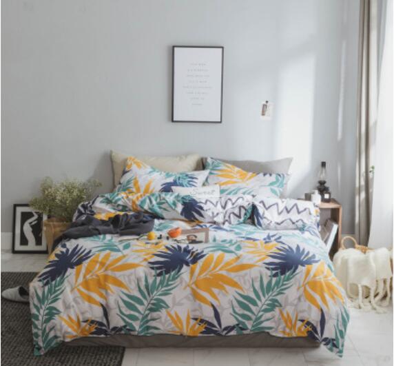3D Yellow-Green Leave 20310 Bed Pillowcases Quilt