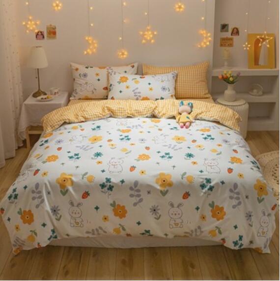 3D Rabbit Yellow Flower 40312 Bed Pillowcases Quilt