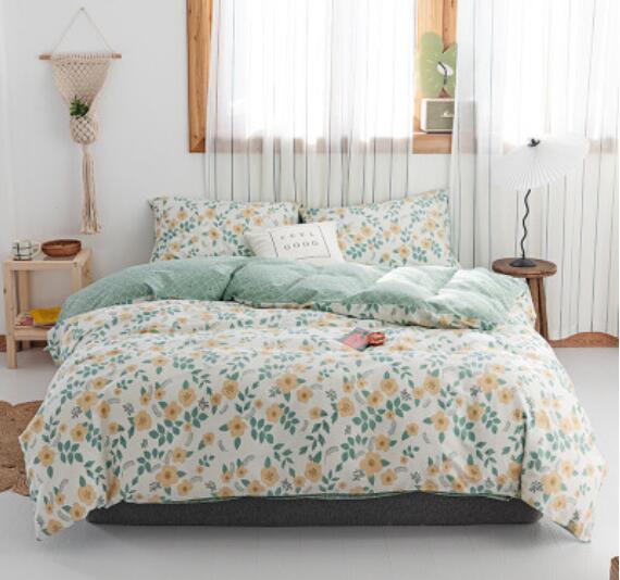 3D Green Floral 30338 Bed Pillowcases Quilt