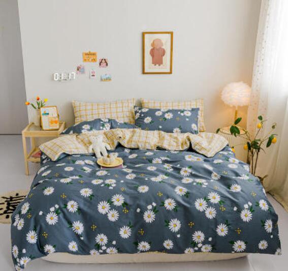 3D Dark Gray Daisy 40184 Bed Pillowcases Quilt