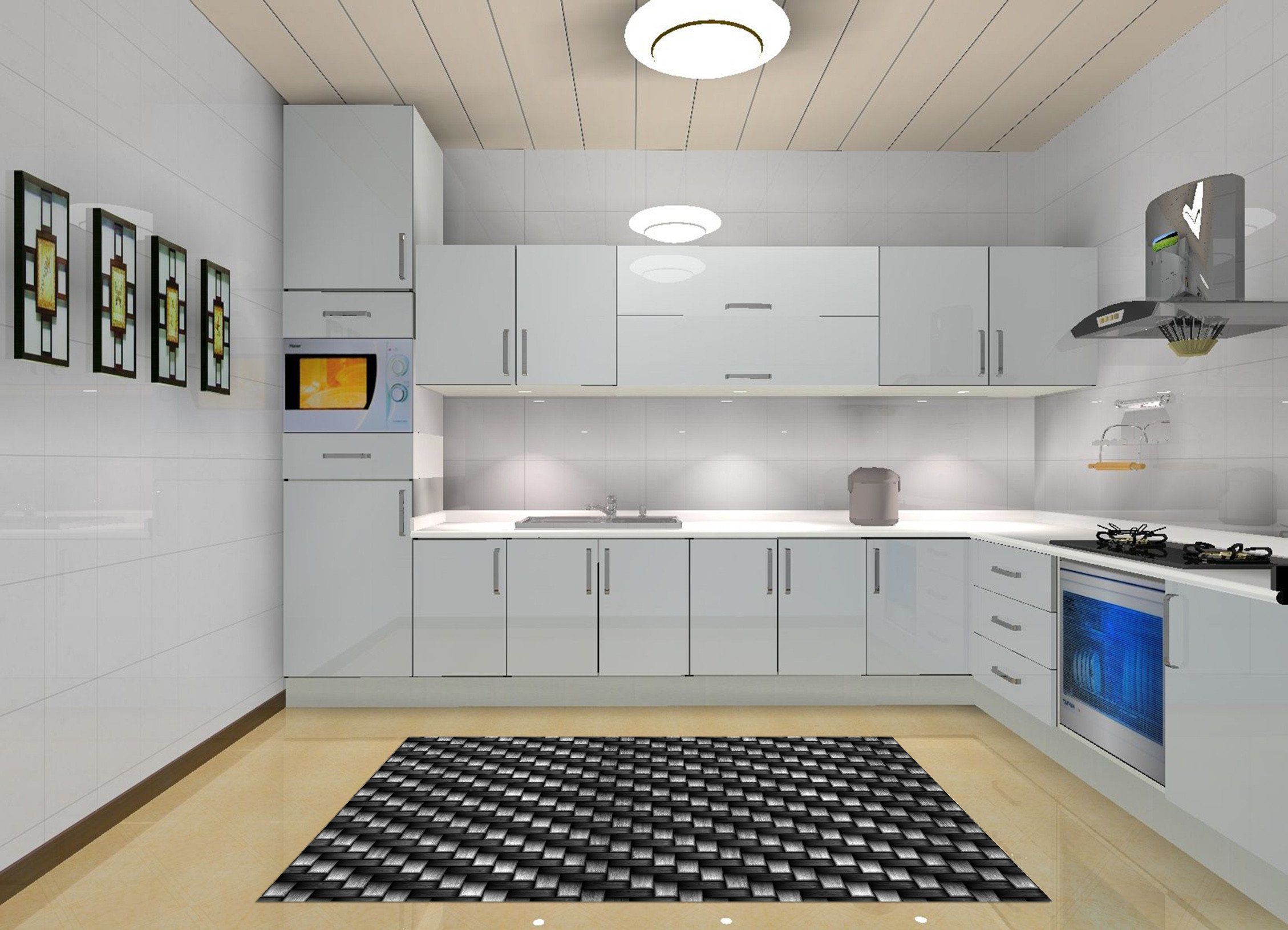 3D Weave Pattern Kitchen Mat Floor Mural Wallpaper AJ Wallpaper