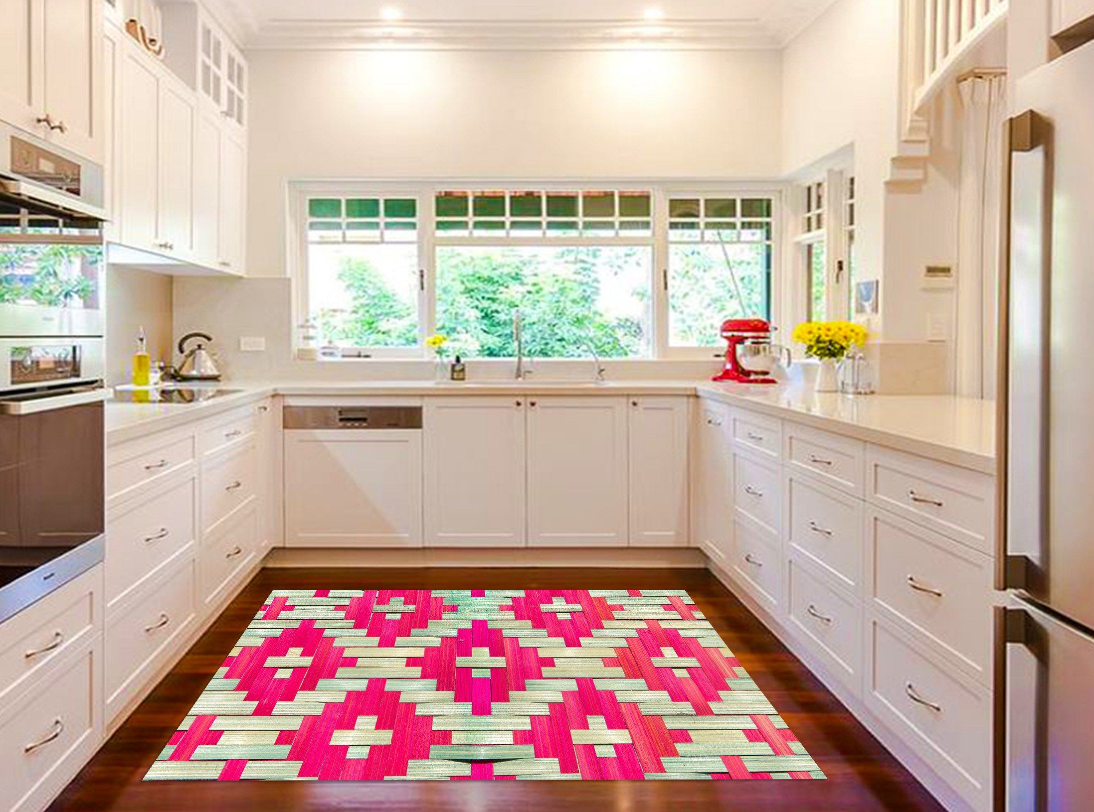 3D Color Bamboo Pattern Kitchen Mat Floor Mural Wallpaper AJ Wallpaper