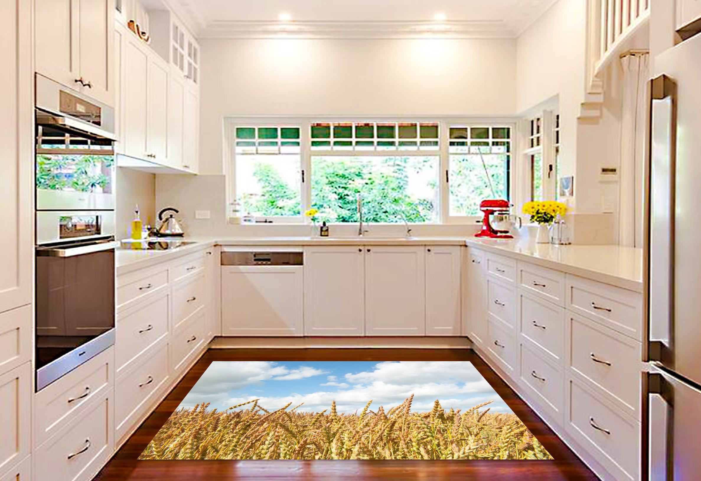 3D Sorghum Field 095 Kitchen Mat Floor Mural Wallpaper AJ Wallpaper