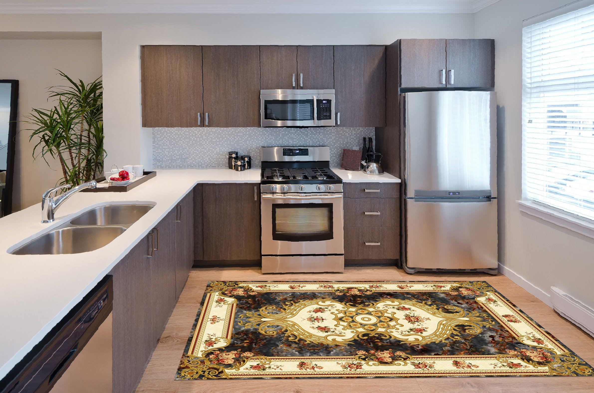 3D Elegant Vine Pattern 172 Kitchen Mat Floor Mural Wallpaper AJ Wallpaper