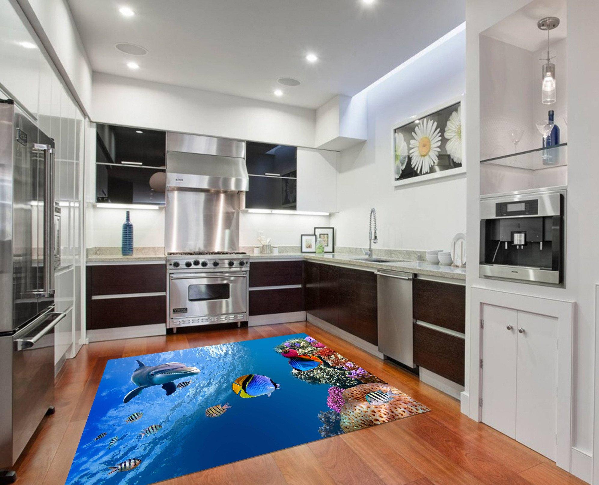 3D Ocean World Kitchen Mat Floor Mural Wallpaper AJ Wallpaper