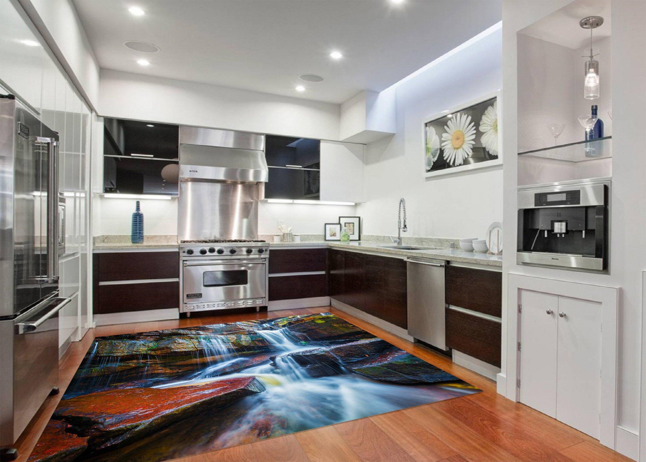 3D Rock Formation Creek 101 Kitchen Mat Floor Mural Wallpaper AJ Wallpaper