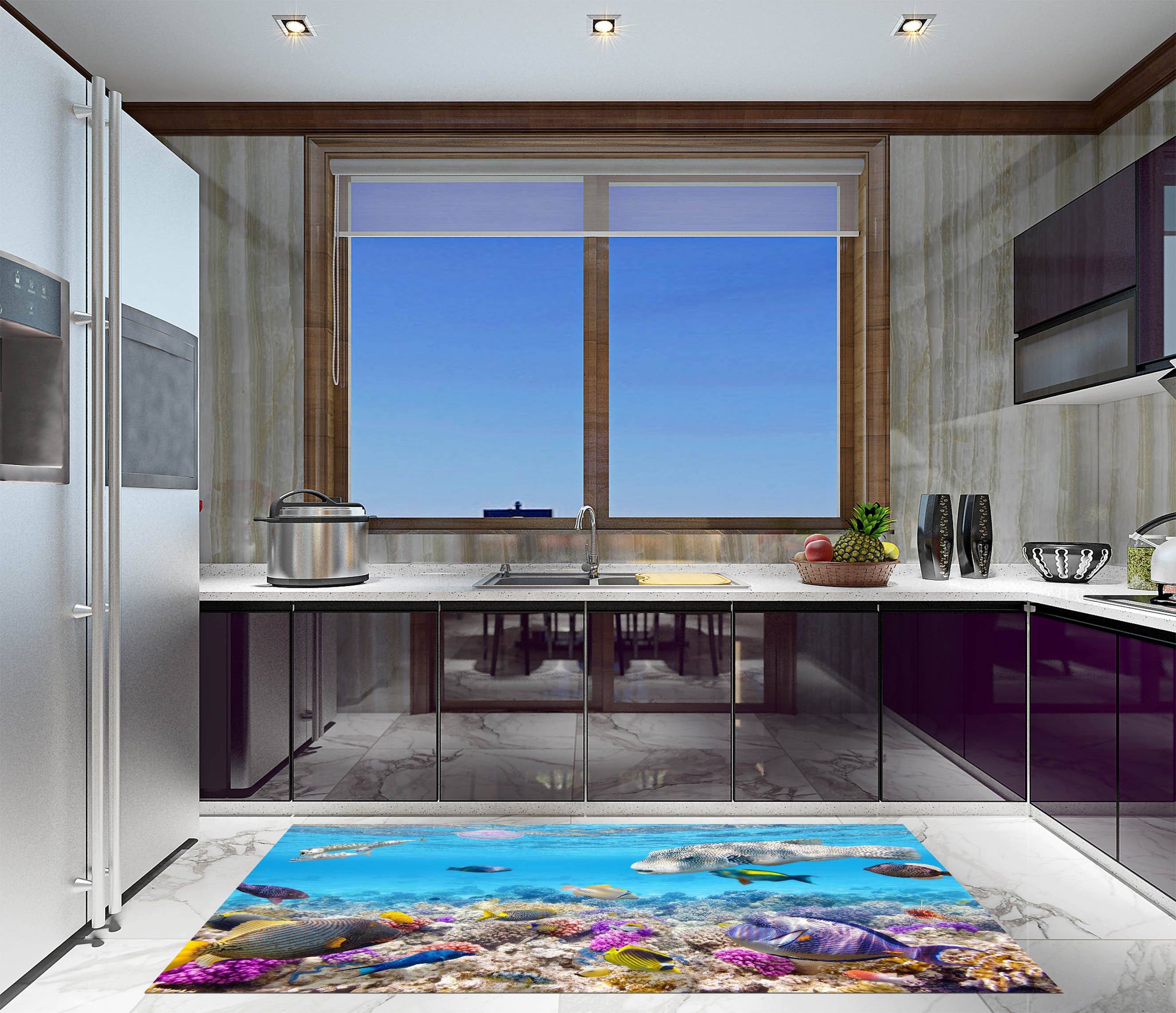 3D Pretty Ocean World 633 Kitchen Mat Floor Mural Wallpaper AJ Wallpaper