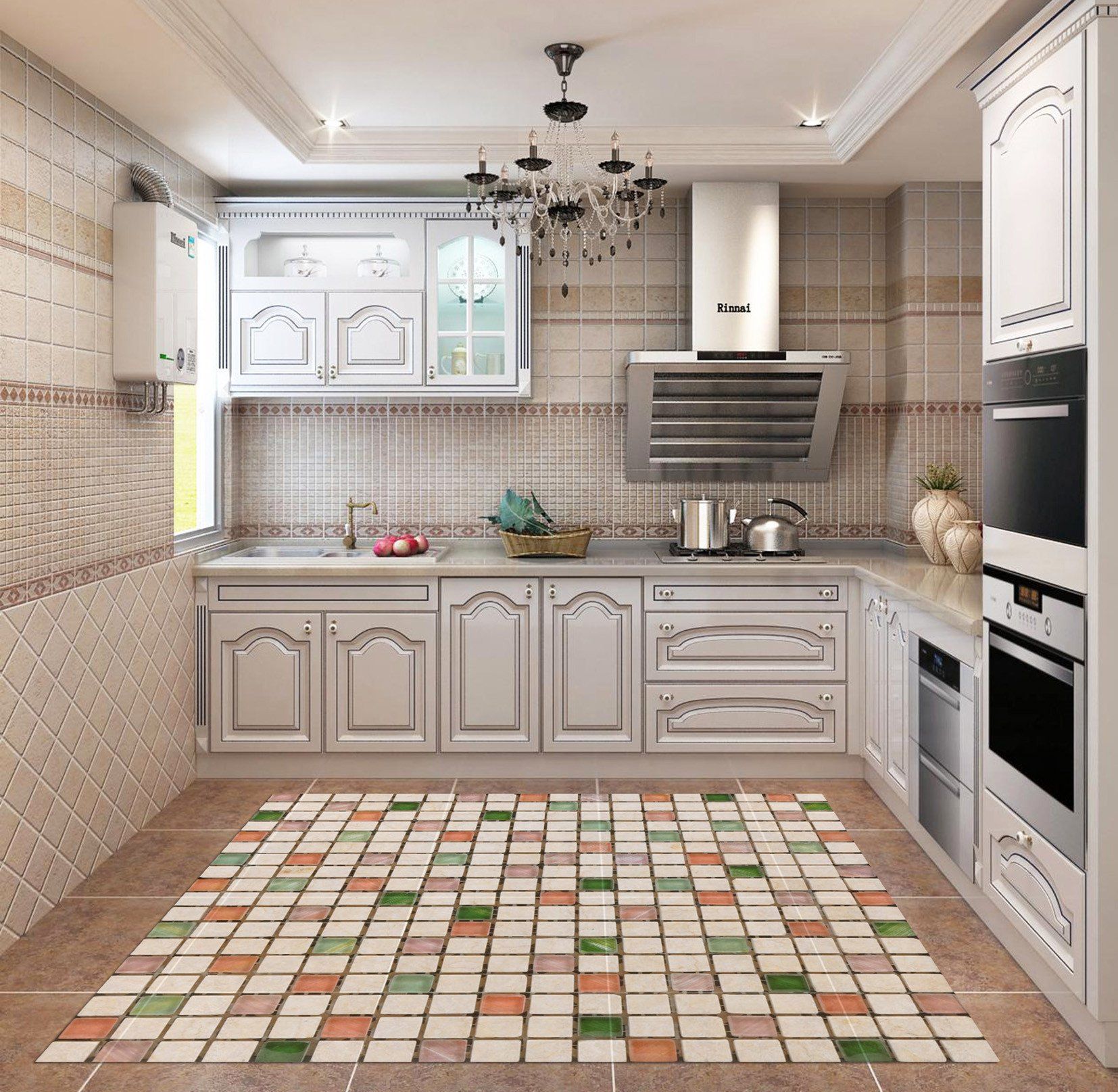3D Colorful Small Lattice 678 Kitchen Mat Floor Mural Wallpaper AJ Wallpaper