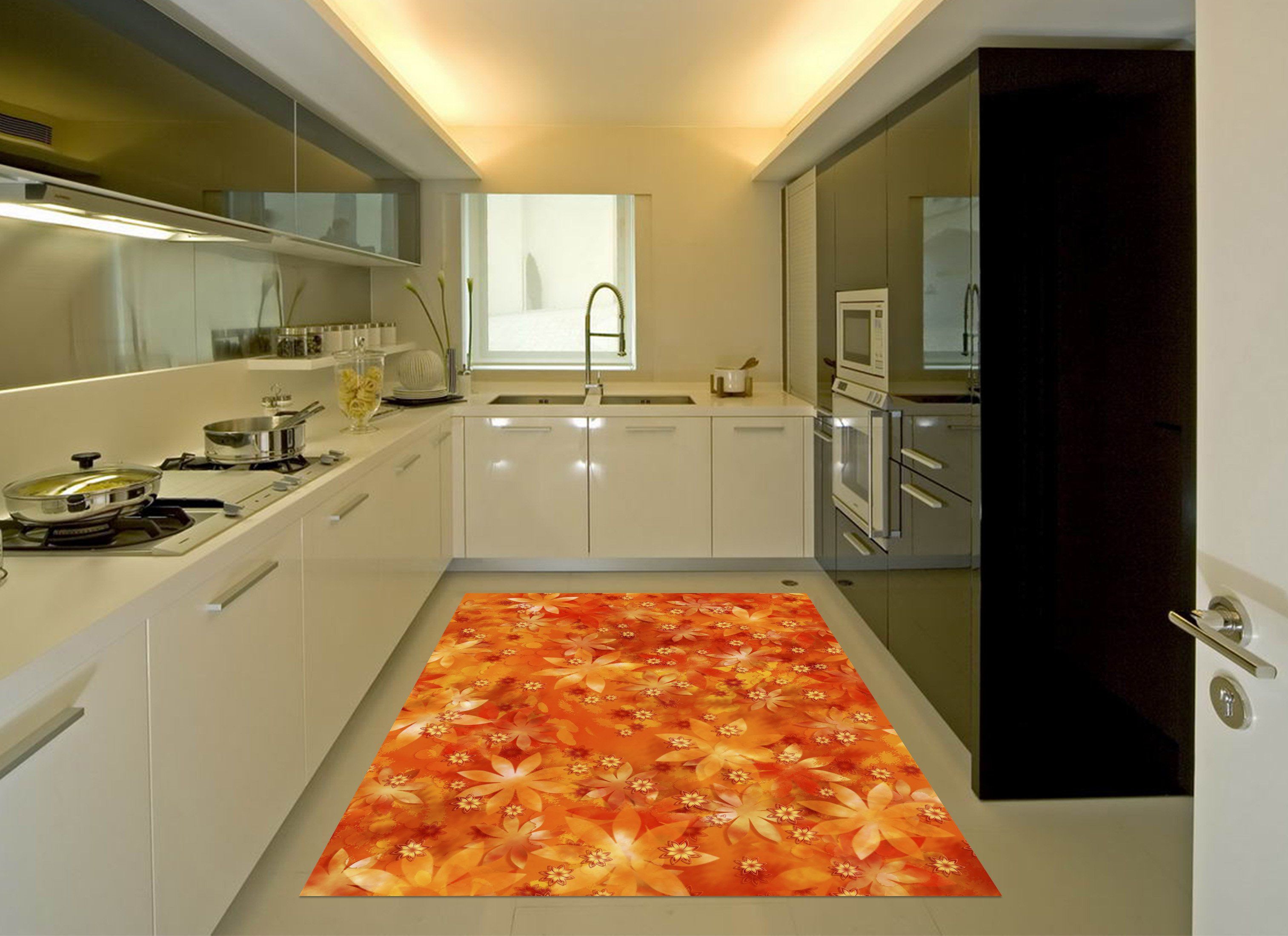 3D Bright Flowers Kitchen Mat Floor Mural Wallpaper AJ Wallpaper