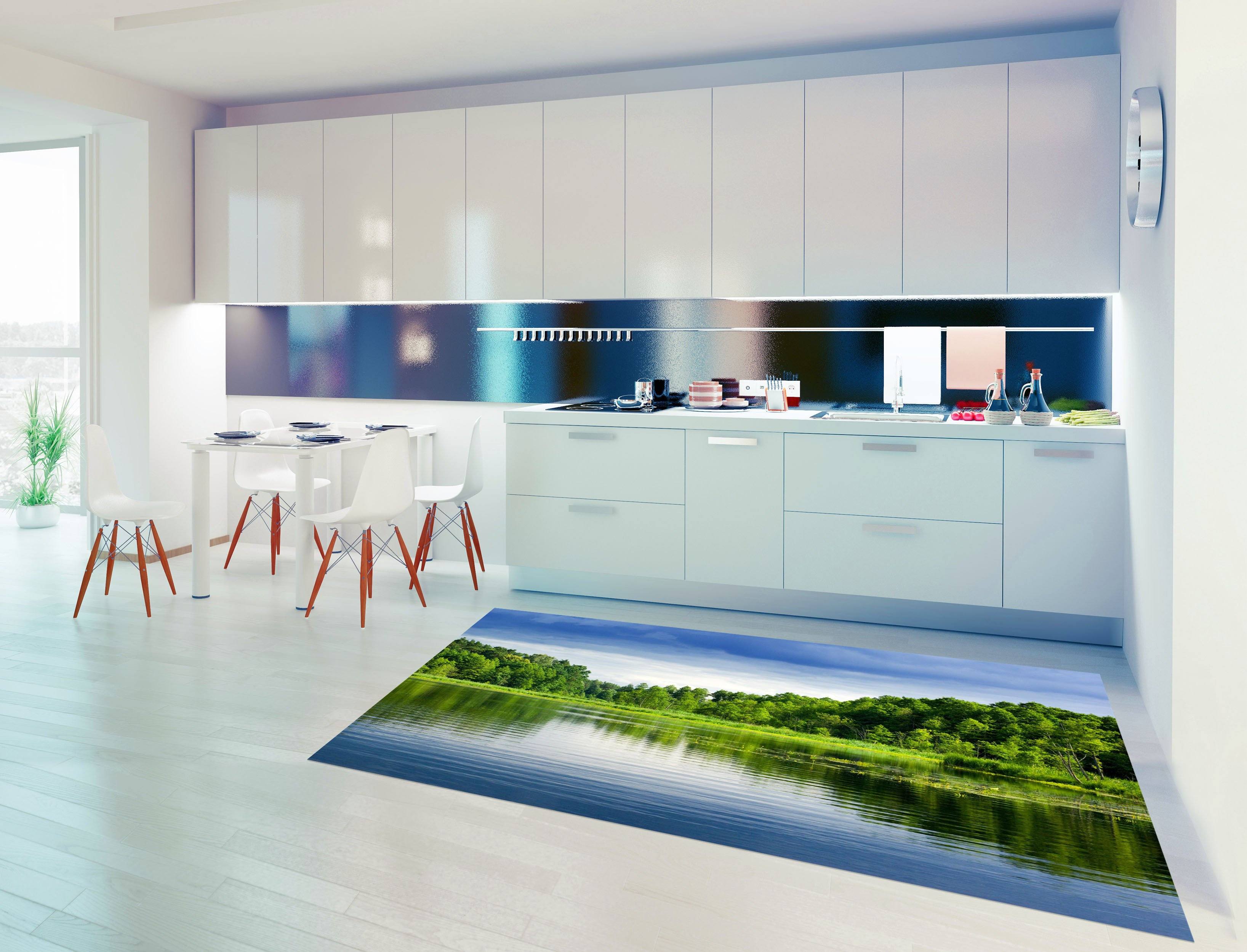 3D Lake Scenery Kitchen Mat Floor Mural Wallpaper AJ Wallpaper