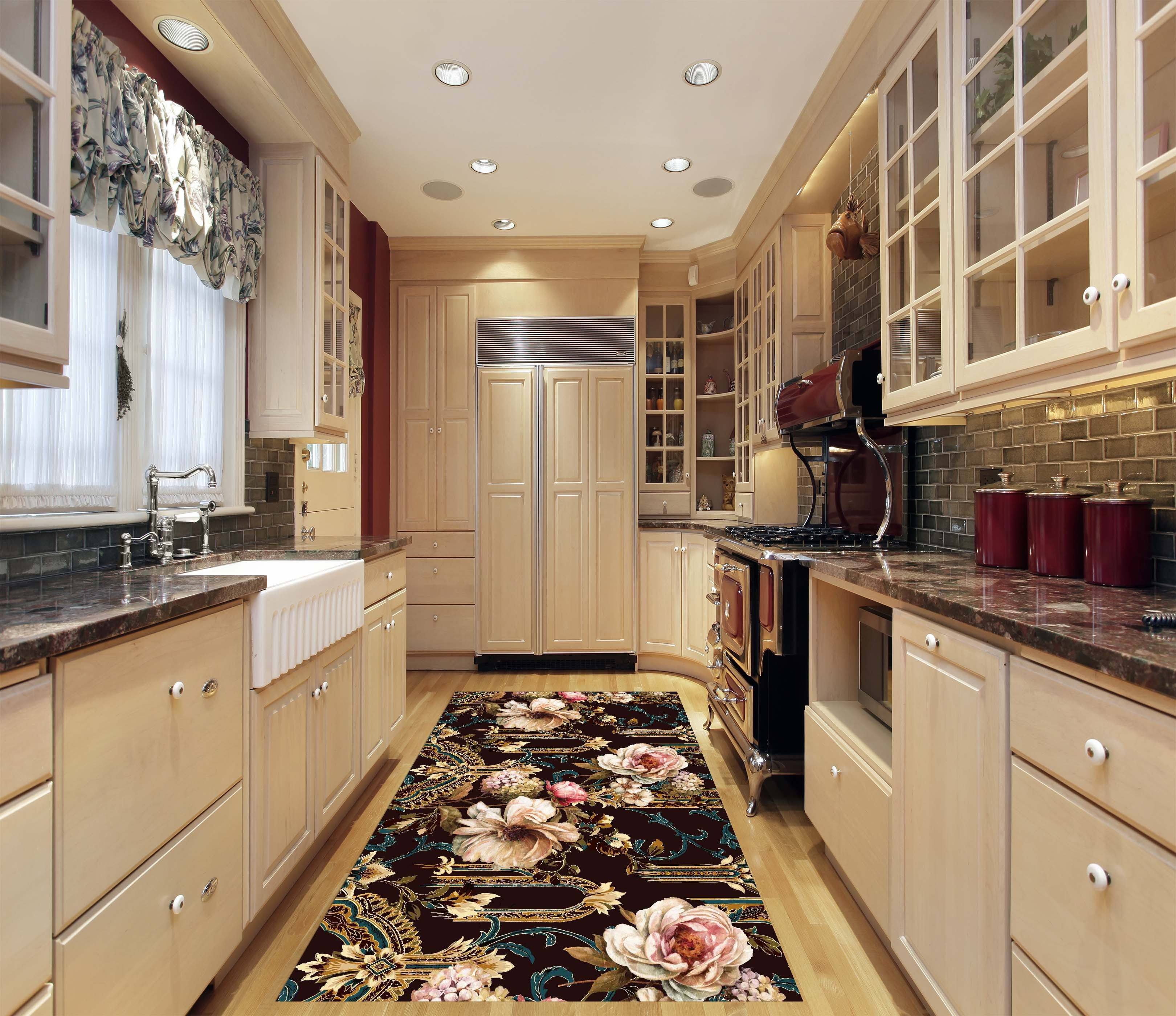 3D Flowers And Pattern 039 Kitchen Mat Floor Mural Wallpaper AJ Wallpaper