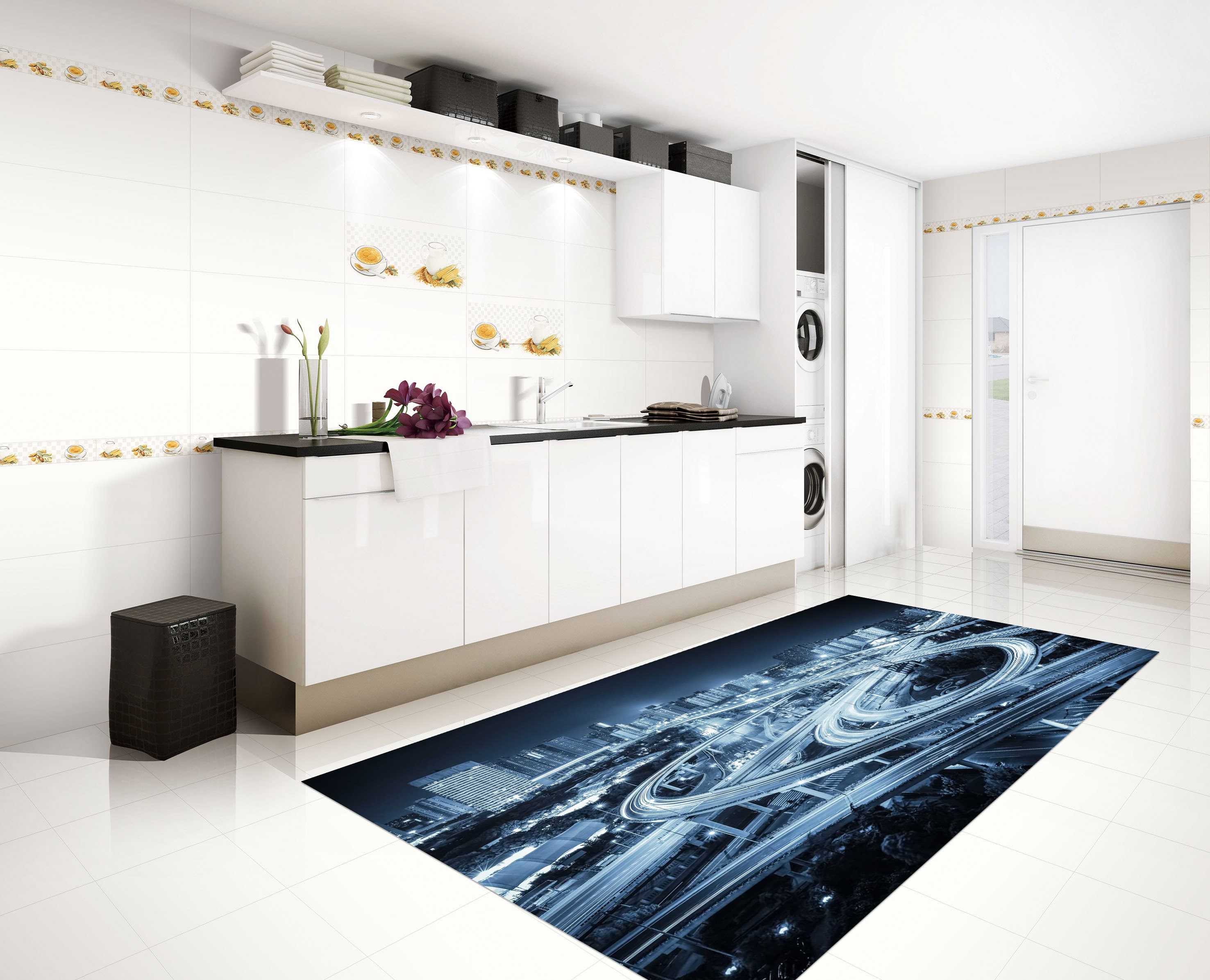 3D City Viaducts 699 Kitchen Mat Floor Mural Wallpaper AJ Wallpaper
