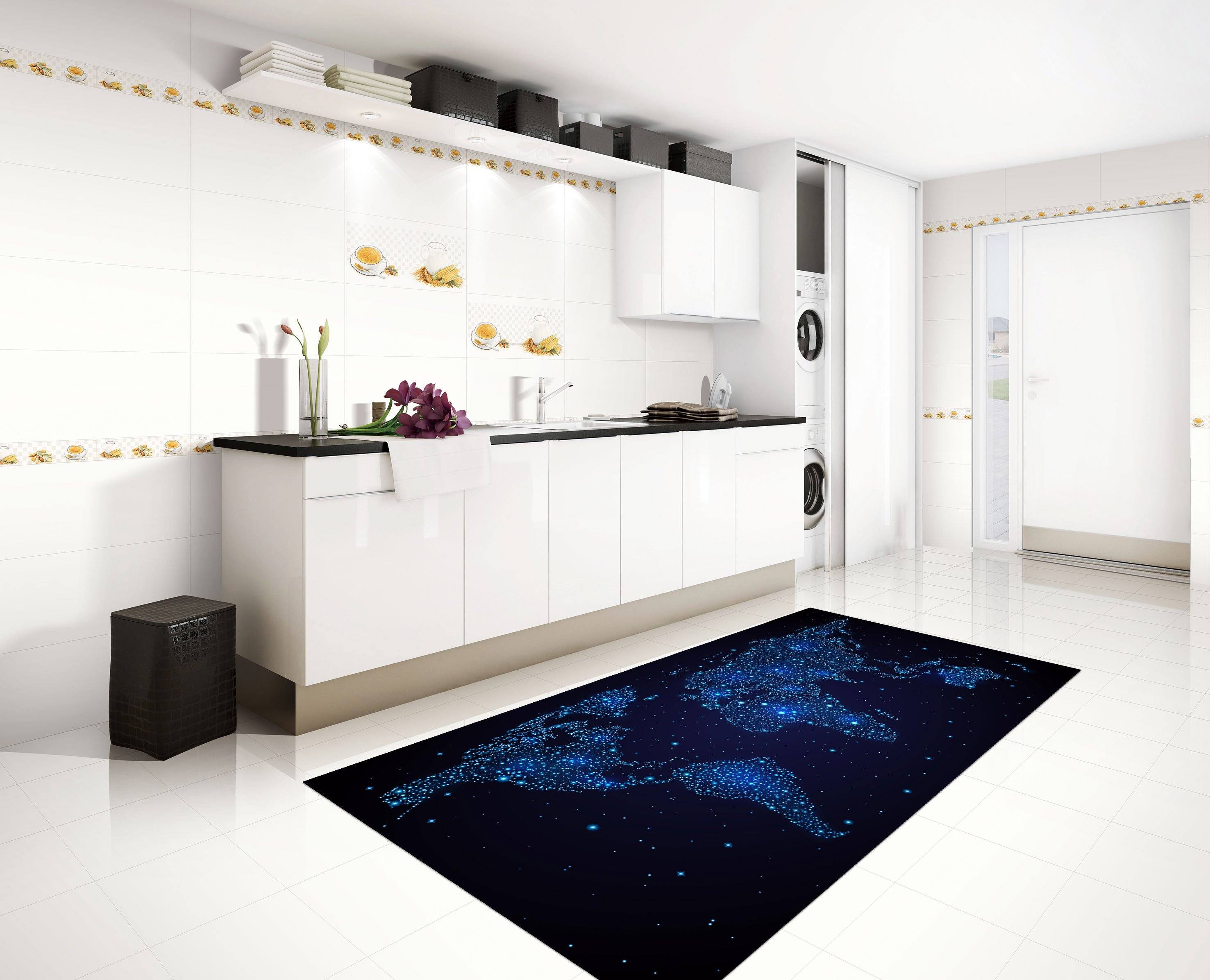3D Shining World Map 45 Kitchen Mat Floor Mural Wallpaper AJ Wallpaper