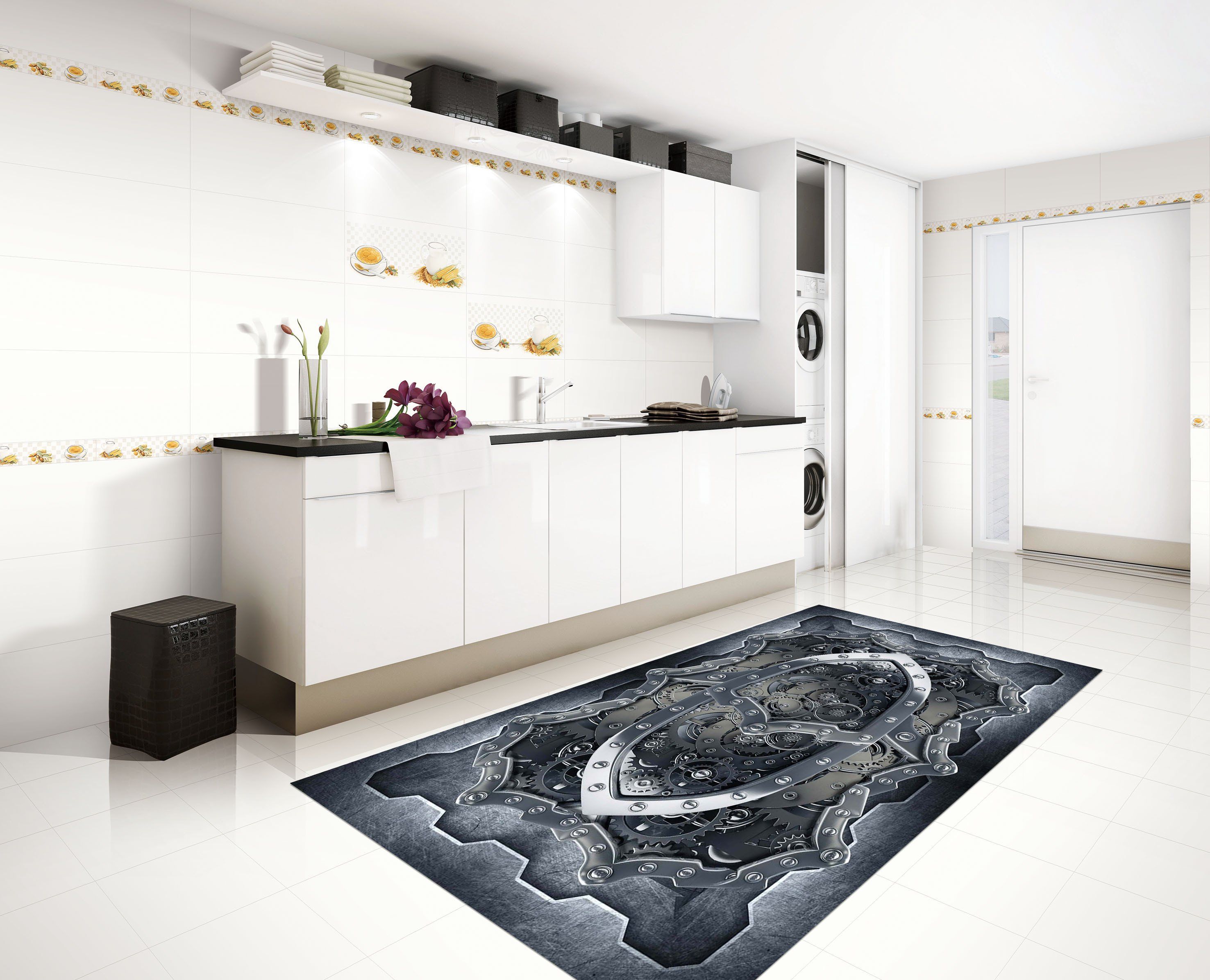 3D Metal Gears 133 Kitchen Mat Floor Mural Wallpaper AJ Wallpaper