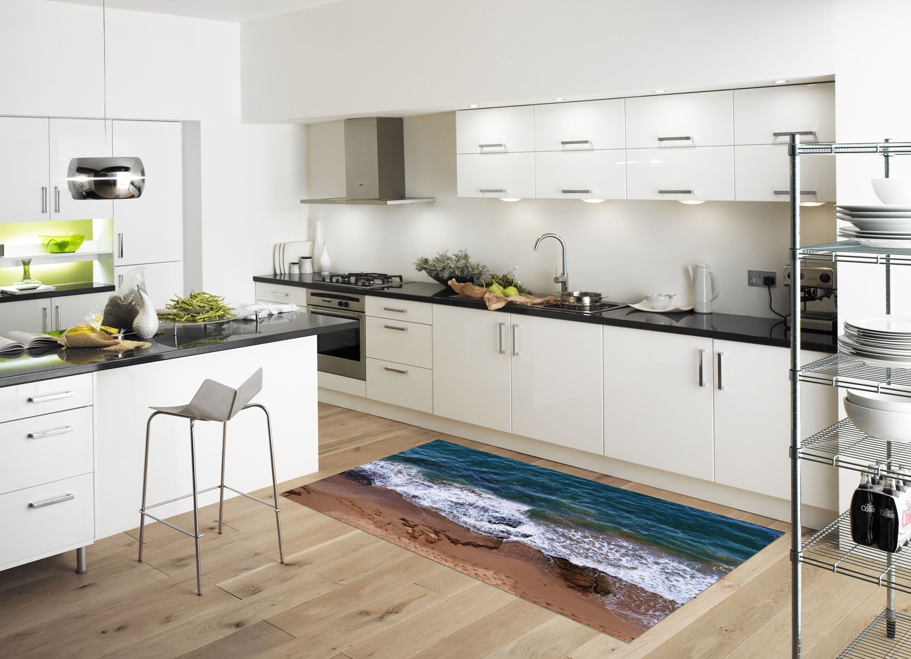 3D Beach Scenery 09 Kitchen Mat Floor Mural Wallpaper AJ Wallpaper