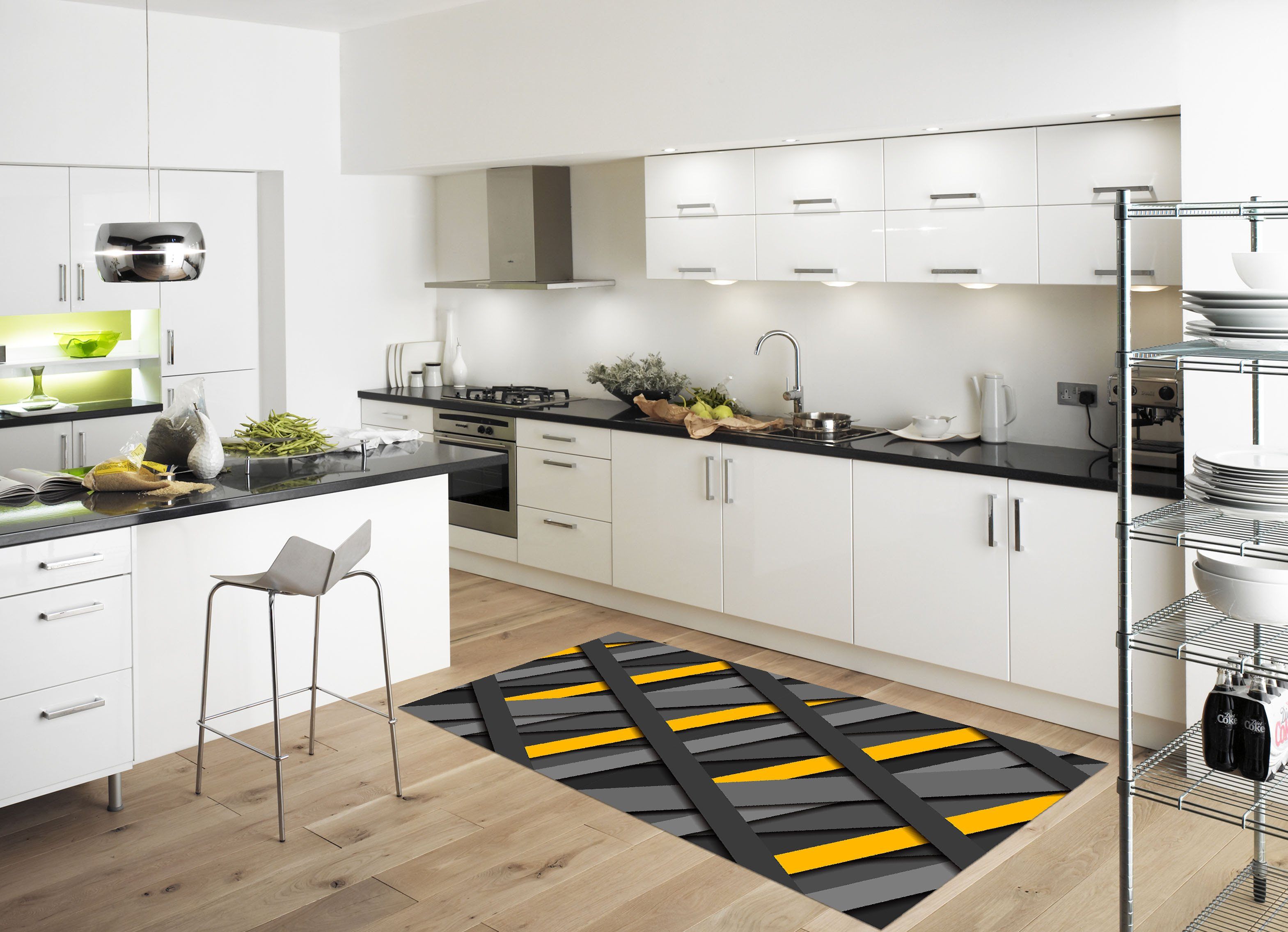 3D Overlapping Lines 549 Kitchen Mat Floor Mural Wallpaper AJ Wallpaper