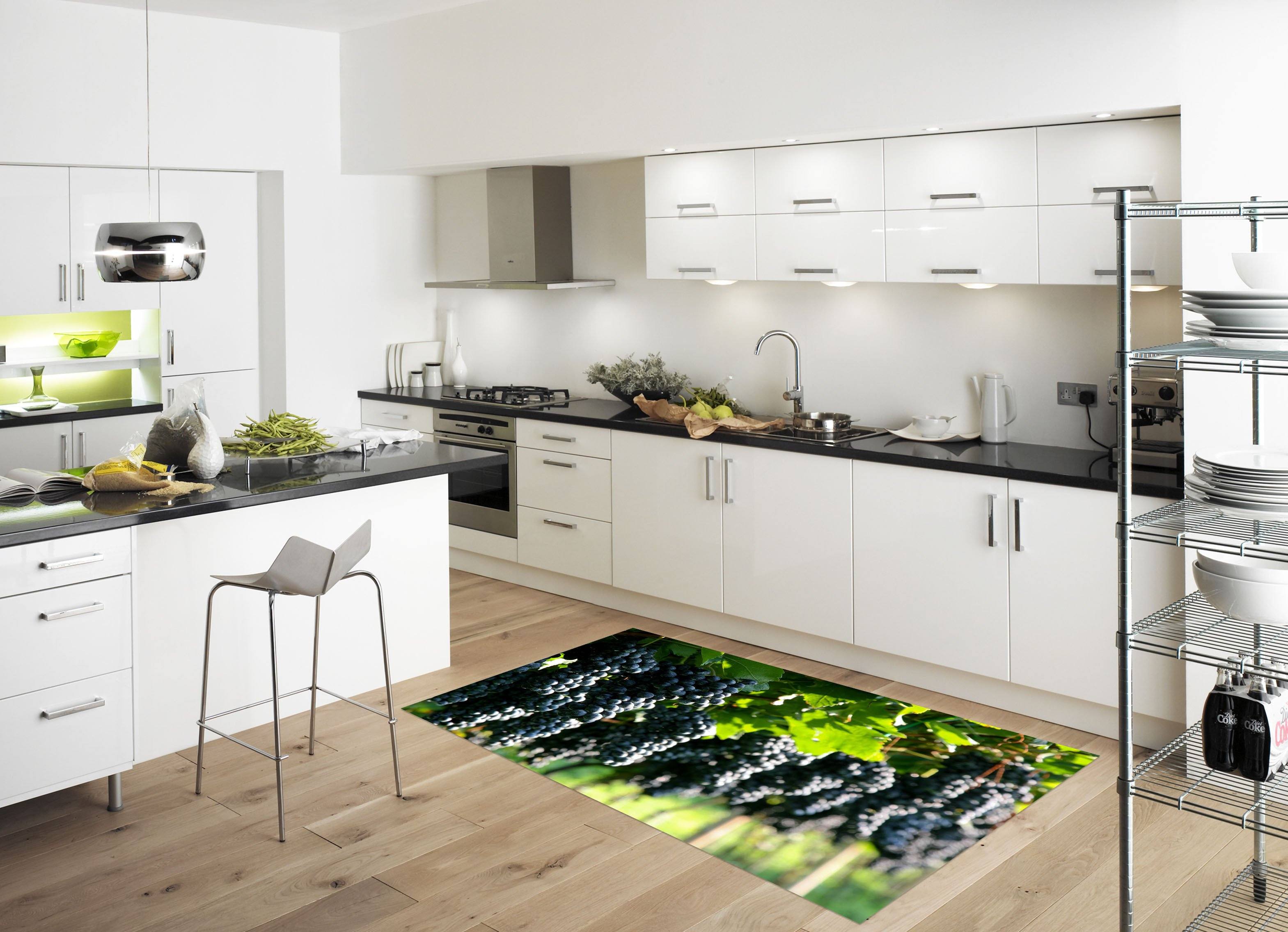 3D Mature Grapes 81 Kitchen Mat Floor Mural Wallpaper AJ Wallpaper