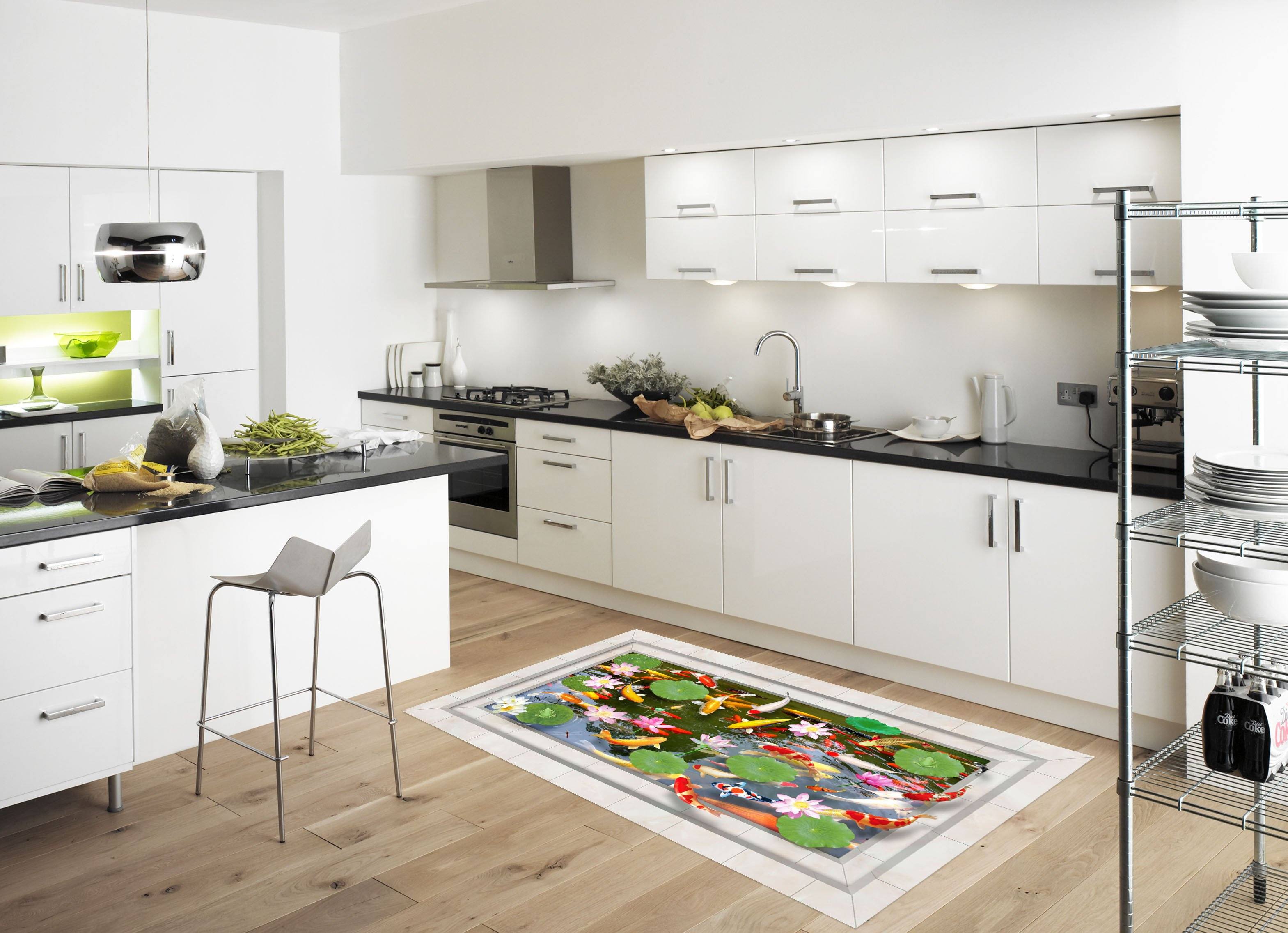 3D Fish Pond 143 Kitchen Mat Floor Mural Wallpaper AJ Wallpaper