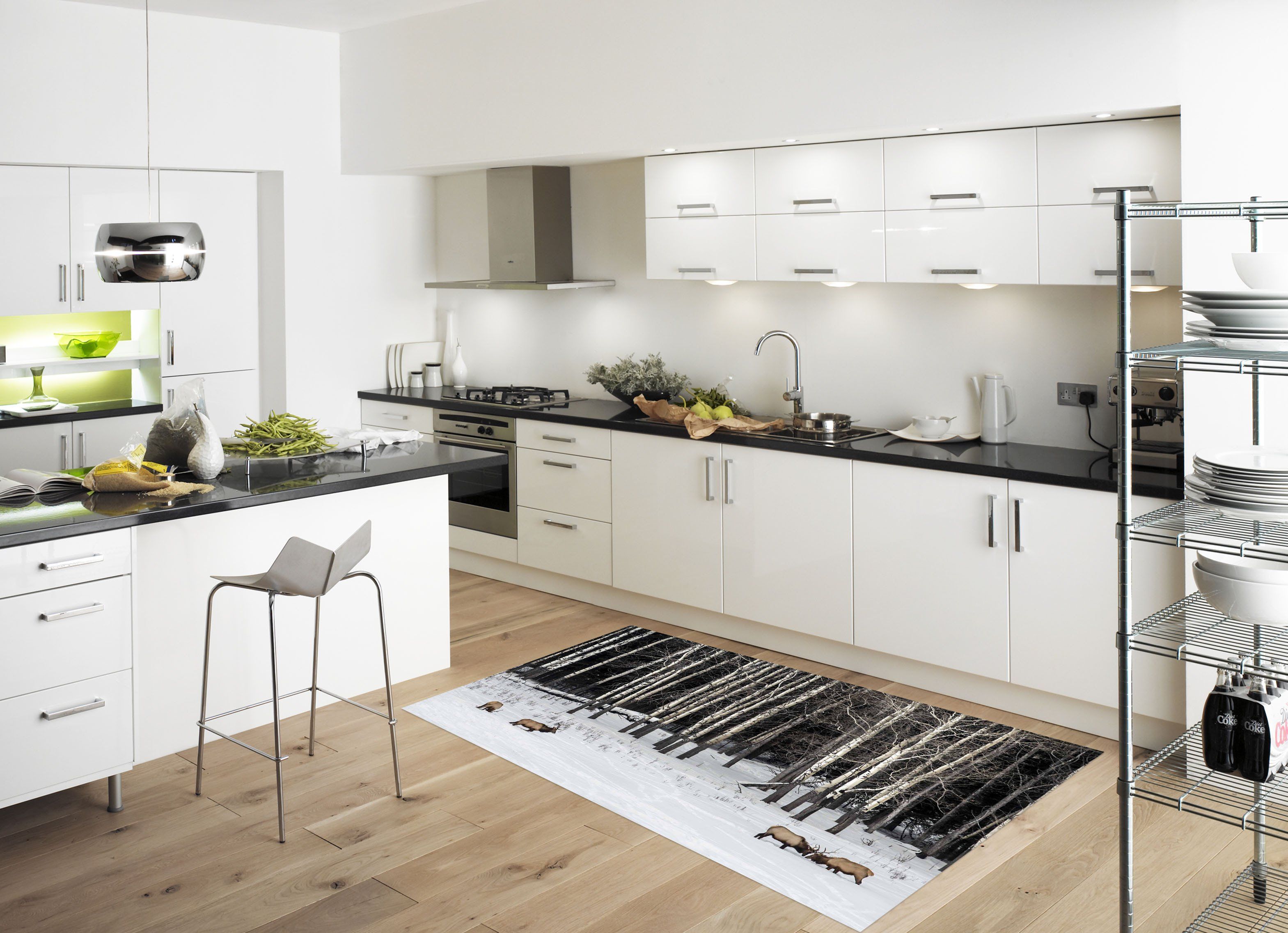 3D Snow Field Animals 048 Kitchen Mat Floor Mural Wallpaper AJ Wallpaper