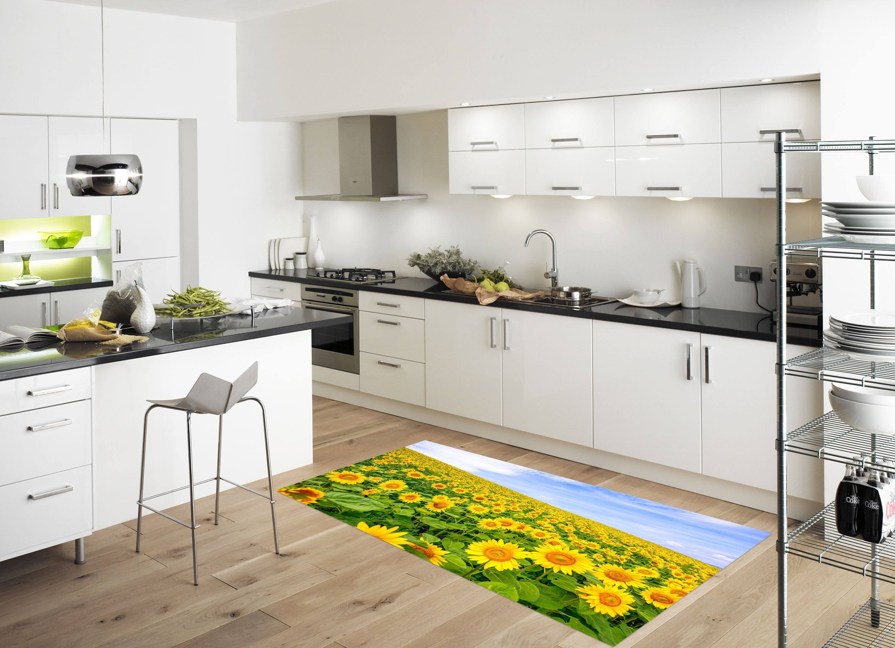 3D Sunflowers Field 670 Kitchen Mat Floor Mural Wallpaper AJ Wallpaper