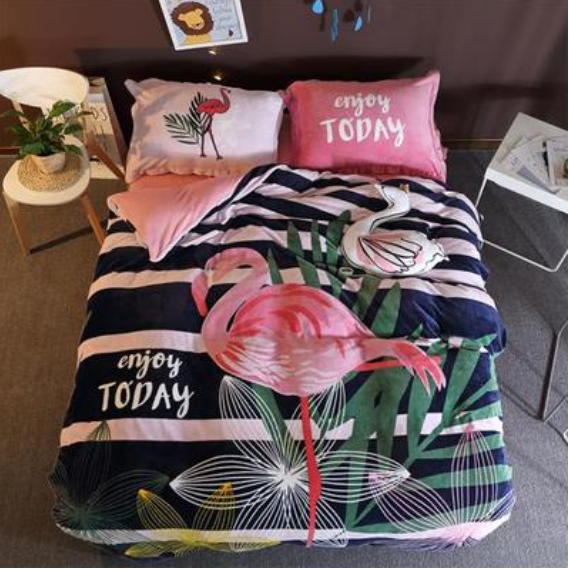 3D Flamingo 18009 Bed Pillowcases Quilt