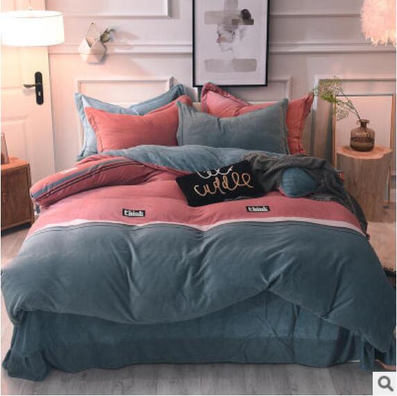 3D Red Dark Green Stitching 20075 Bed Pillowcases Quilt