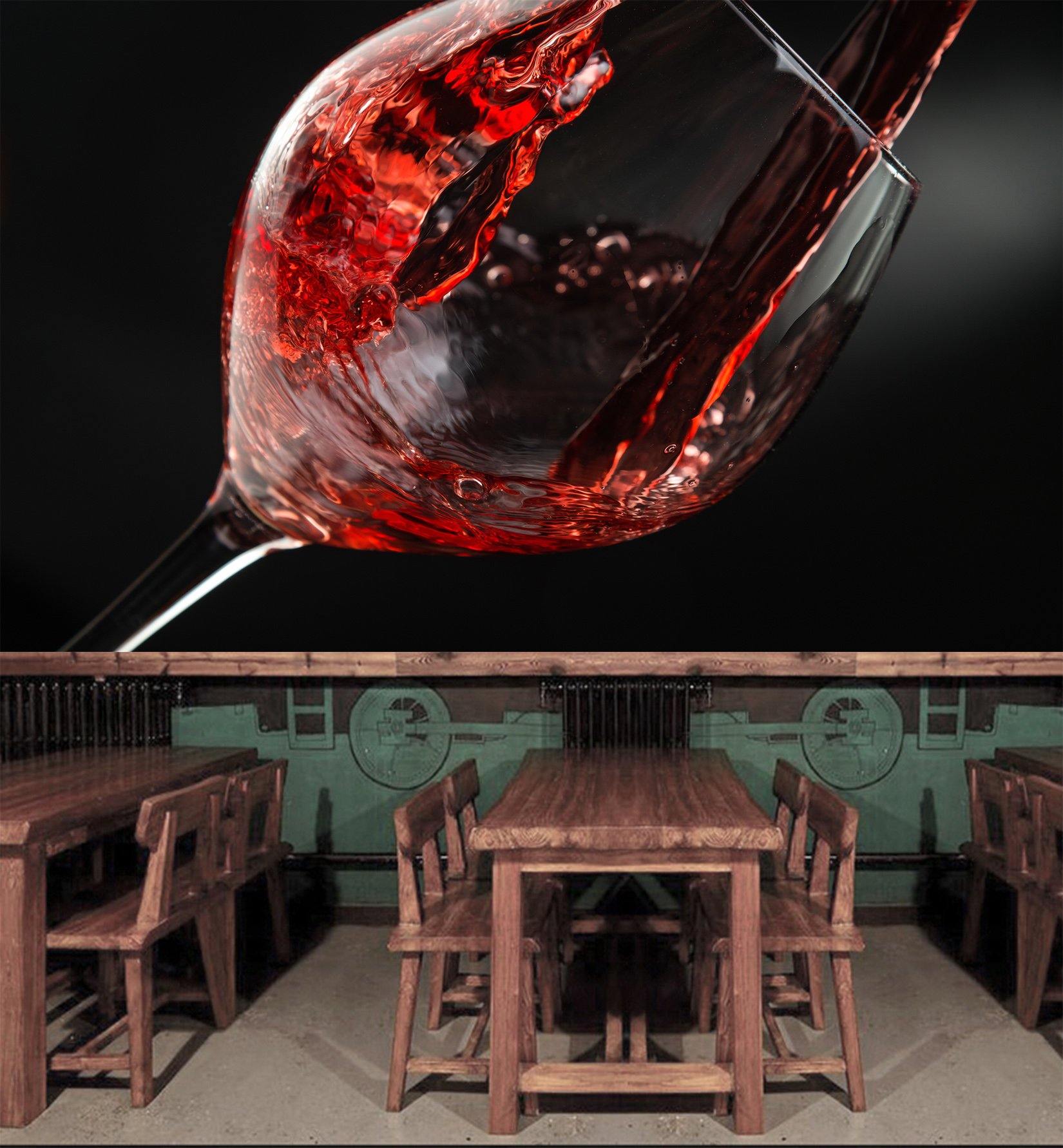 3D Red Wine Glass 062 Wallpaper AJ Wallpaper